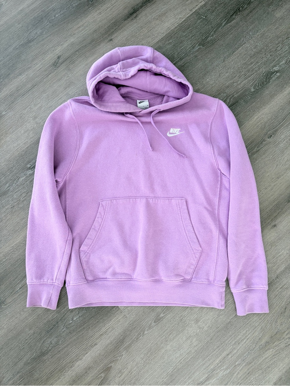 Nike Light Purple Pullover Hoodie with Hood and Drawstring